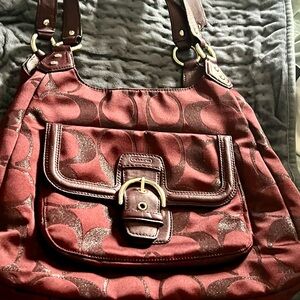 Original Coach Wine Patterned Bag